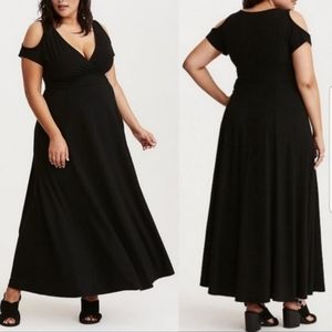 Black Torrid Maxi Cold Shoulder Dress
